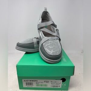Apex A601W‎ Women’s 9.5 Wide Mary Jane Shoes Grey Orthopedic New In Box